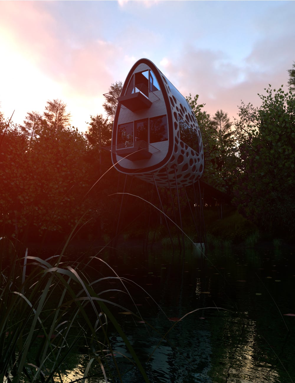 Arboreal Pond Exocab by: Human, 3D Models by Daz 3D