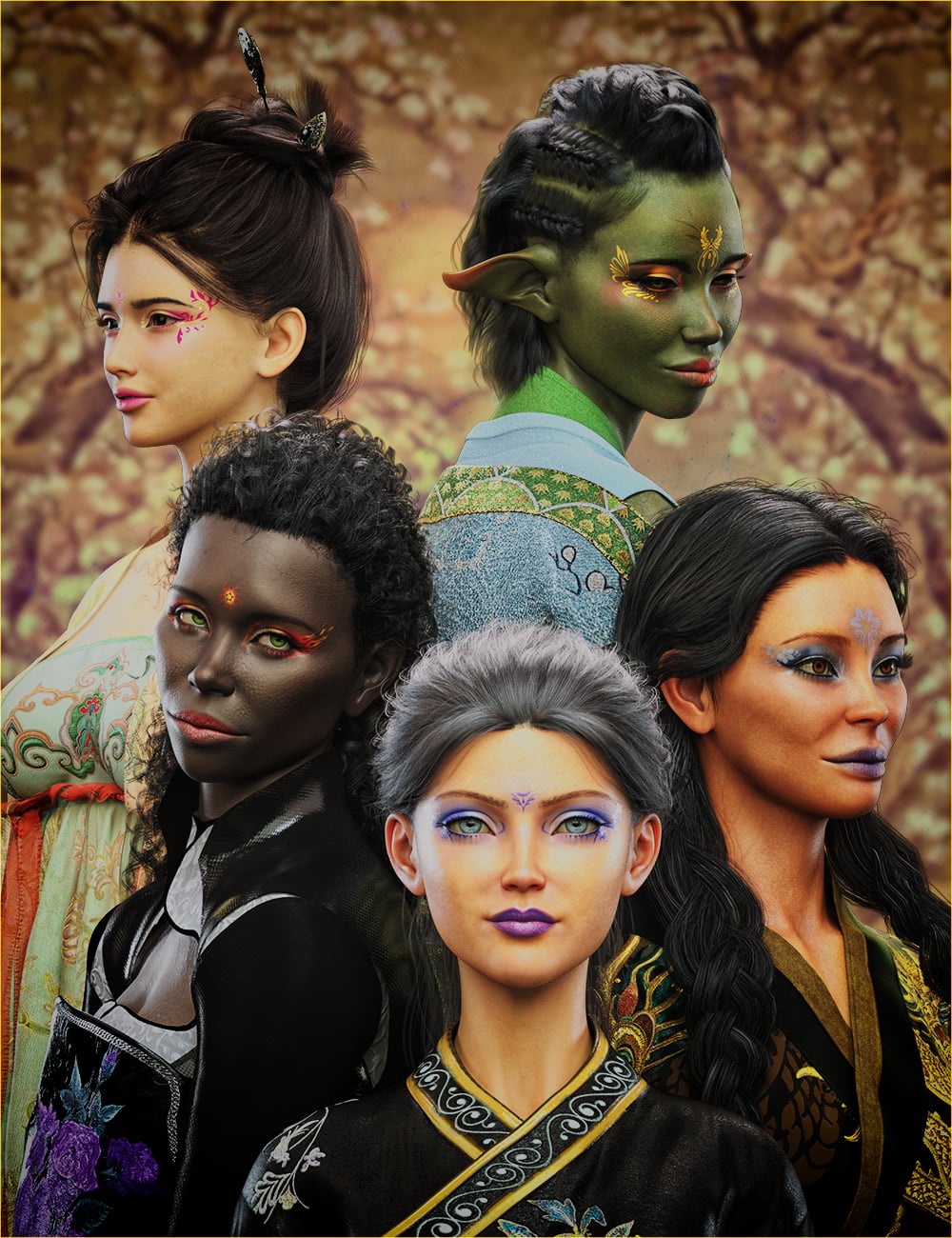 FPE Wuxia PBR Makeup for Genesis 9 by: FenixPhoenixEsid, 3D Models by Daz 3D