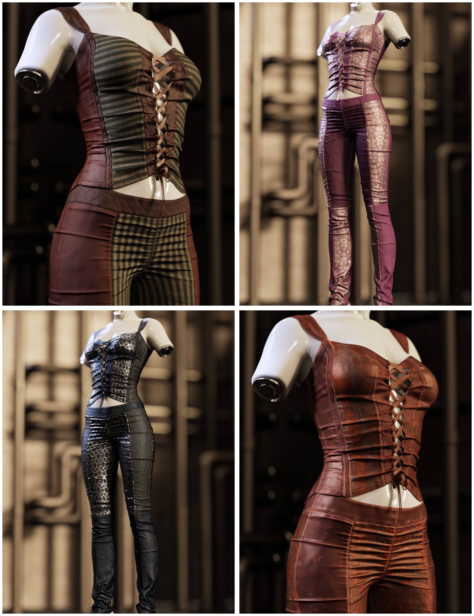 Fantasy Textures Addon for Laced Up Corset Outfit for Genesis 9 by: outoftouch, 3D Models by Daz 3D