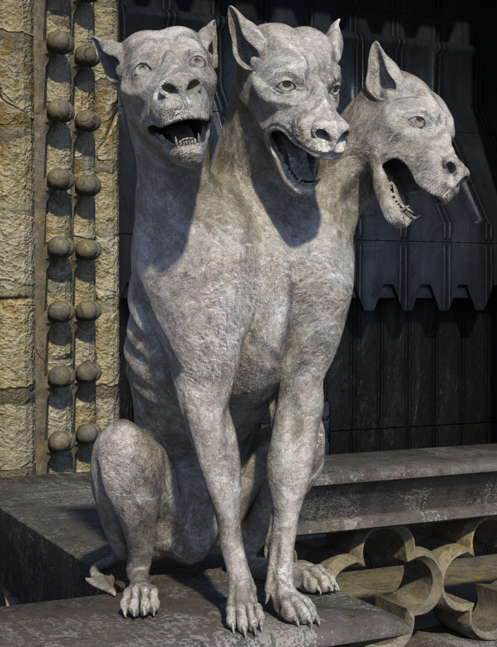 Cerberus Statue by: The Alchemist, 3D Models by Daz 3D