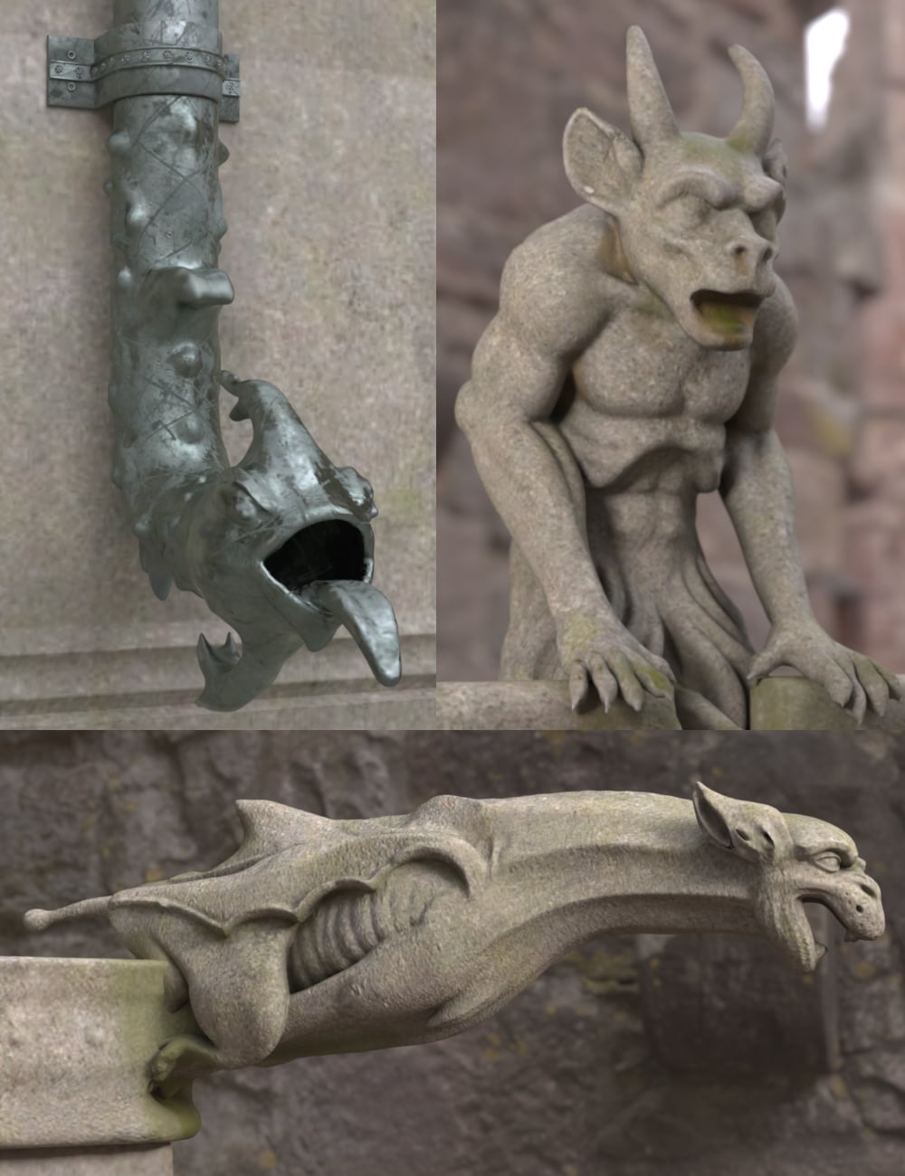 Gothic Gargoyles by: Fantasyart3D, 3D Models by Daz 3D
