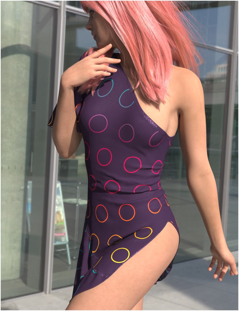 dForce Cleo Dress For Genesis 9 by: Belladzines, 3D Models by Daz 3D