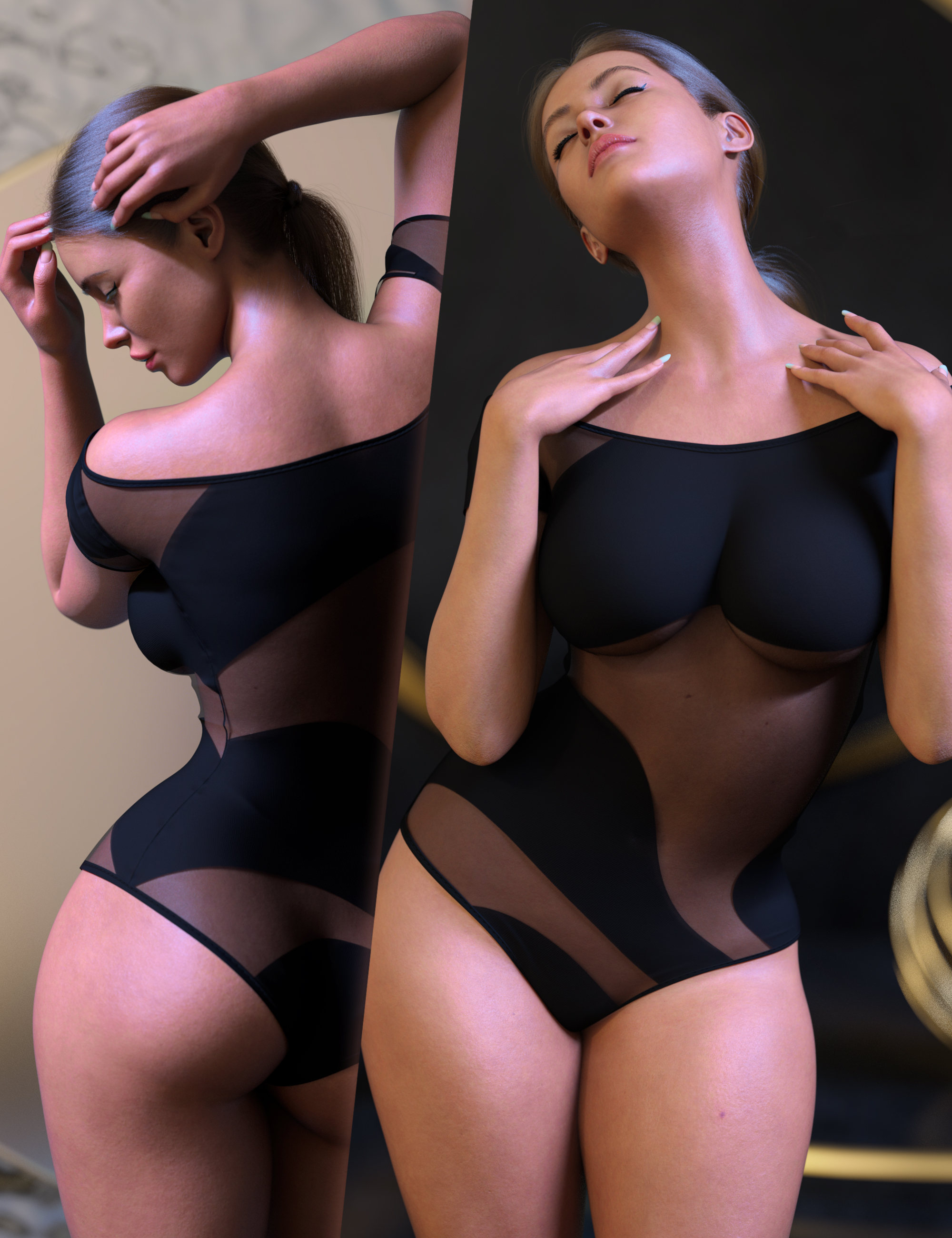 Z Neckline Showcase Pose Mega Set for Genesis 9 and 8 Female by: Zeddicuss, 3D Models by Daz 3D
