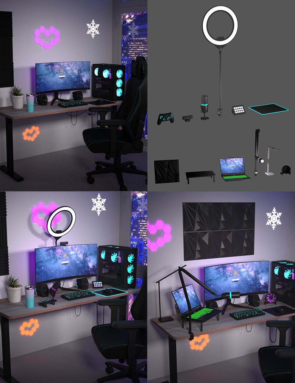 PC Gaming Essentials Set Bundle by: Nominous, 3D Models by Daz 3D