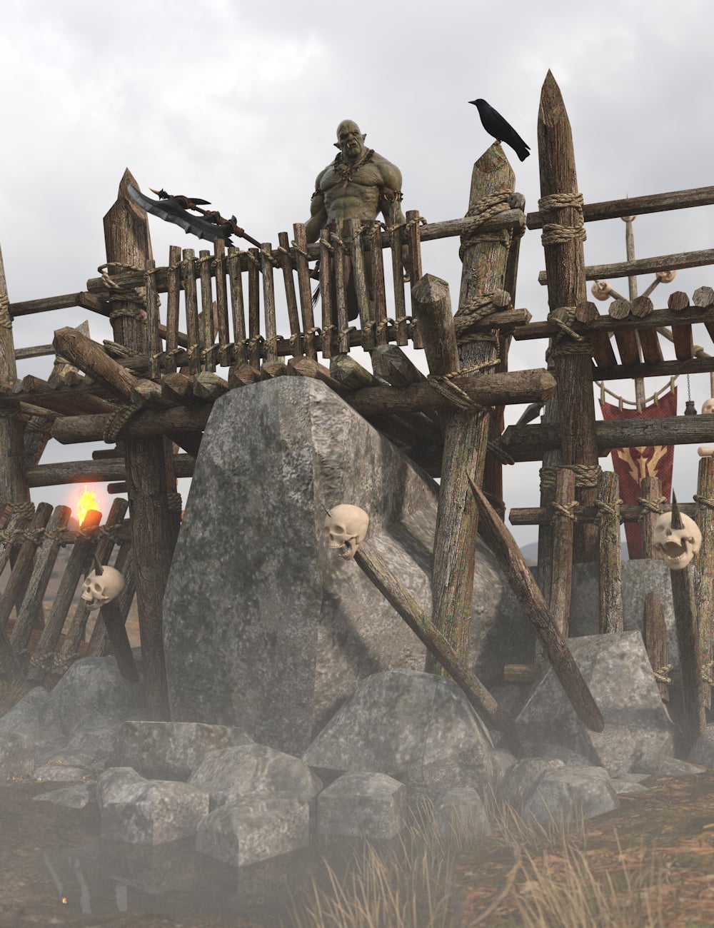 Fantasy Barricades 1 by: Enterables, 3D Models by Daz 3D
