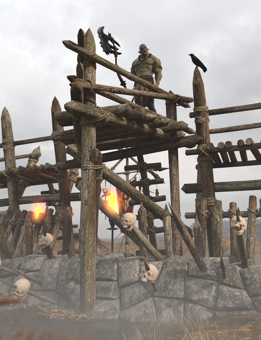 Fantasy Barricades 2 by: Enterables, 3D Models by Daz 3D