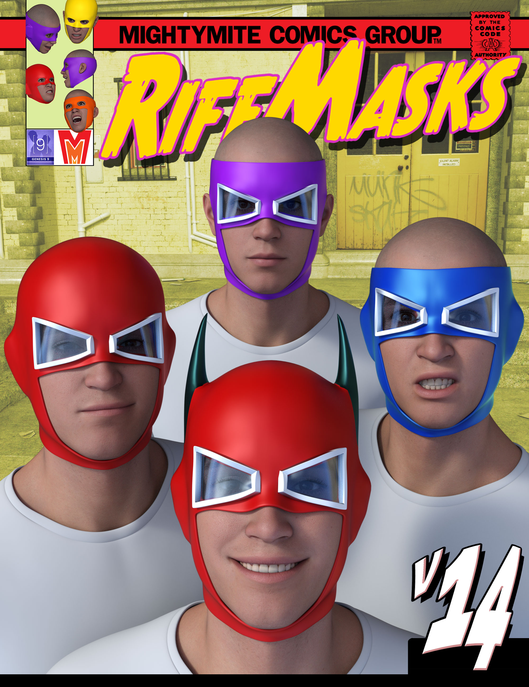RiffMasks v014 MMKBGenesis 9 by: MightyMite, 3D Models by Daz 3D