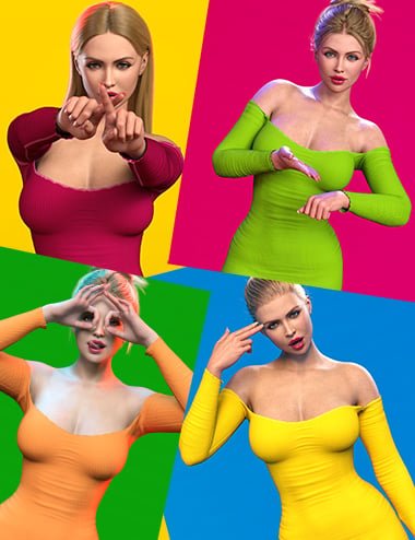 COPYWRITING IDEAS 93 9DISC ダンケネディ Z Pose Library Signs and Gestures 2 for Genesis 9 and 8 Female