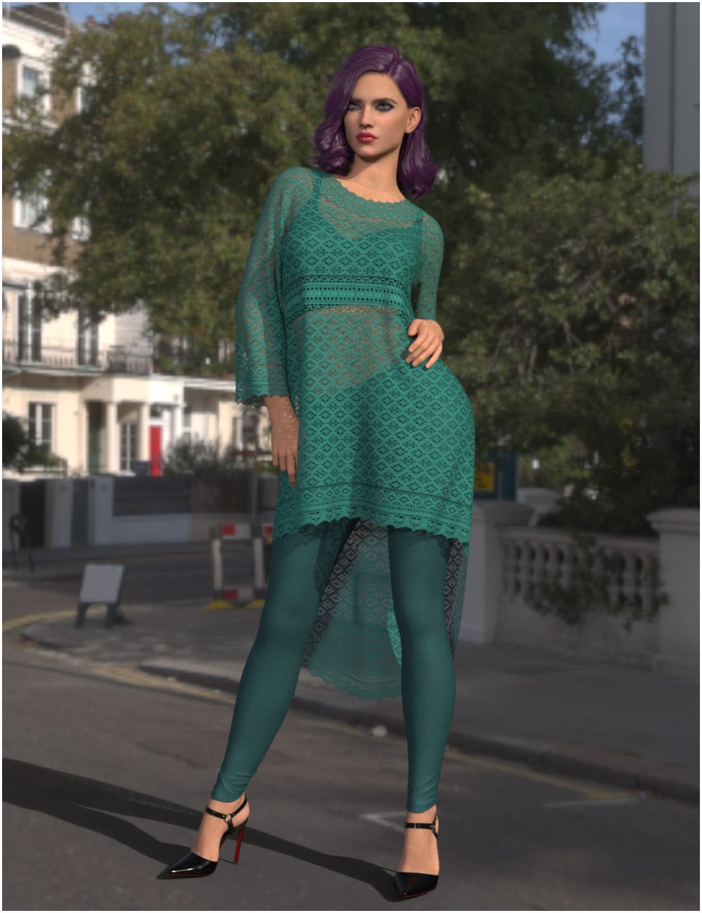 dForce Marlowe Outfit For Genesis 9 by: PandyGirl, 3D Models by Daz 3D