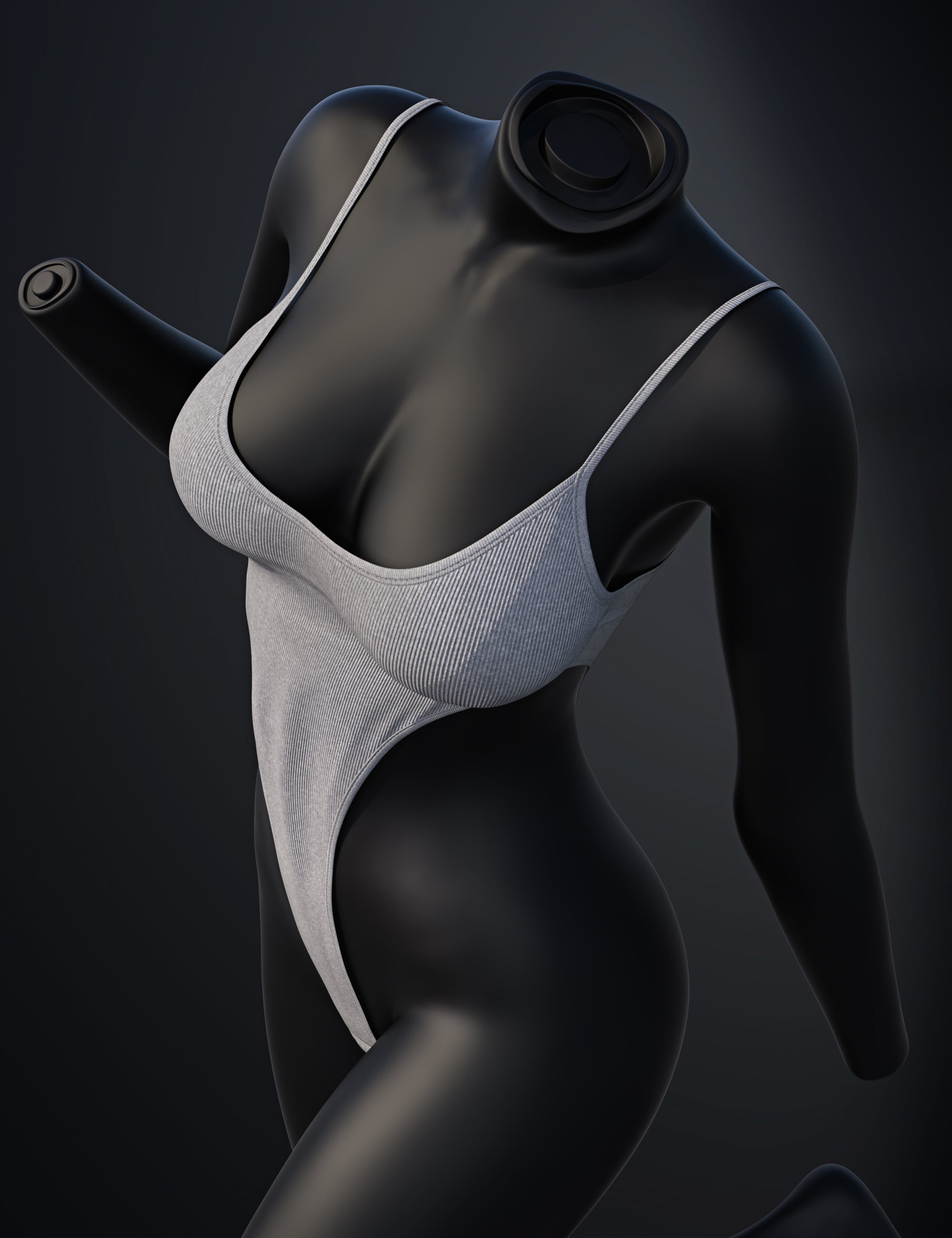 dForce SU Highcut Leotard for Genesis 9 by: Sue Yee, 3D Models by Daz 3D