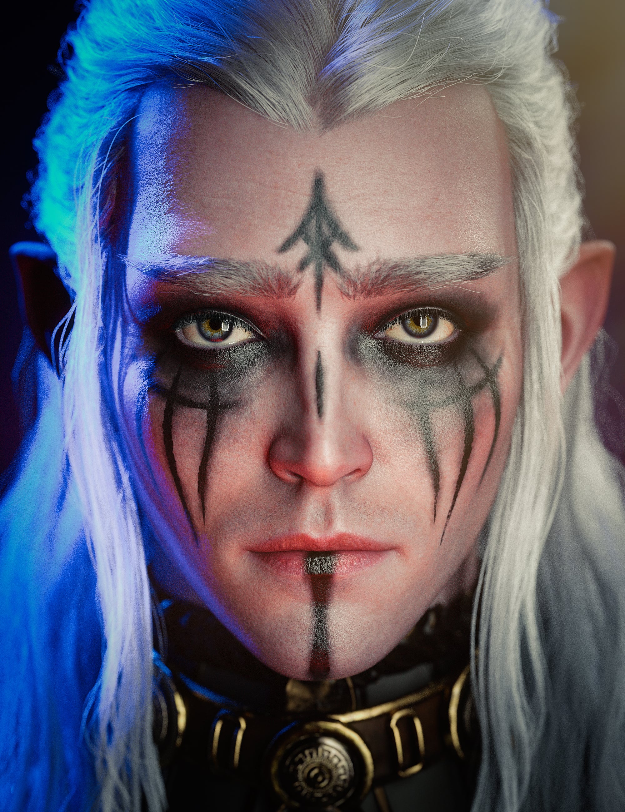 LIE Forest Warrior Paint for Genesis 9 by: , 3D Models by Daz 3D