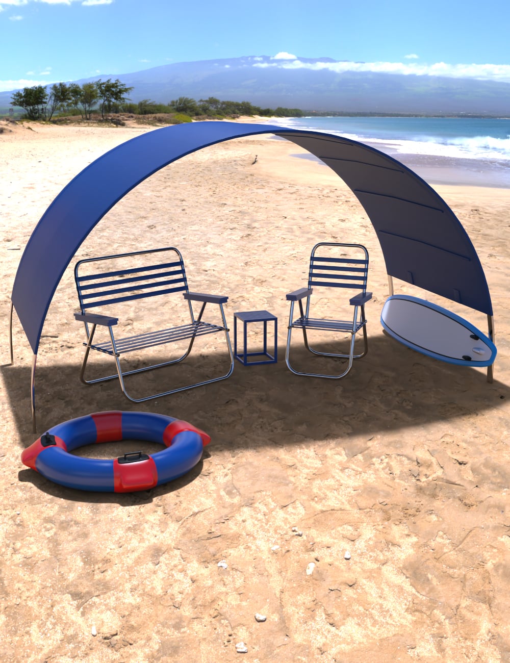 Summer Beach Props by: , 3D Models by Daz 3D