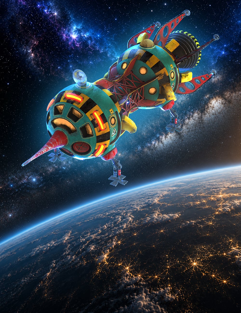 Retro Futures Spaceship by: ForbiddenWhispersDavid Brinnen, 3D Models by Daz 3D
