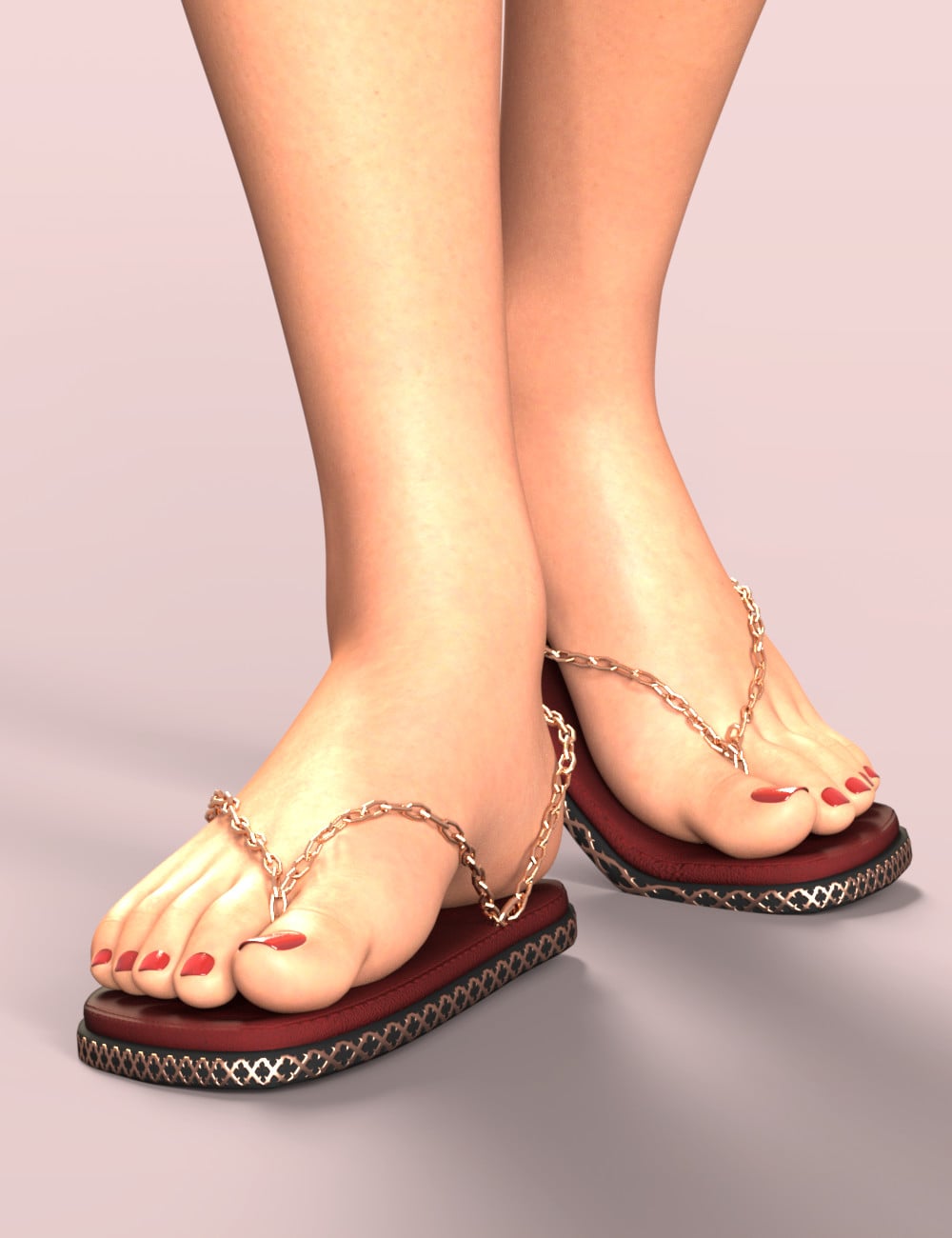 Chain Sandals for Genesis 9 and 8 Female by: Sshodan, 3D Models by Daz 3D