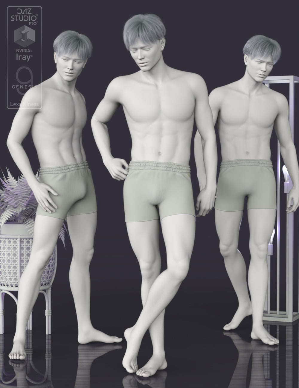 LK Promo Studio - Masculine Subtle Poses for Genesis 9 by: Lexa Kiness, 3D Models by Daz 3D