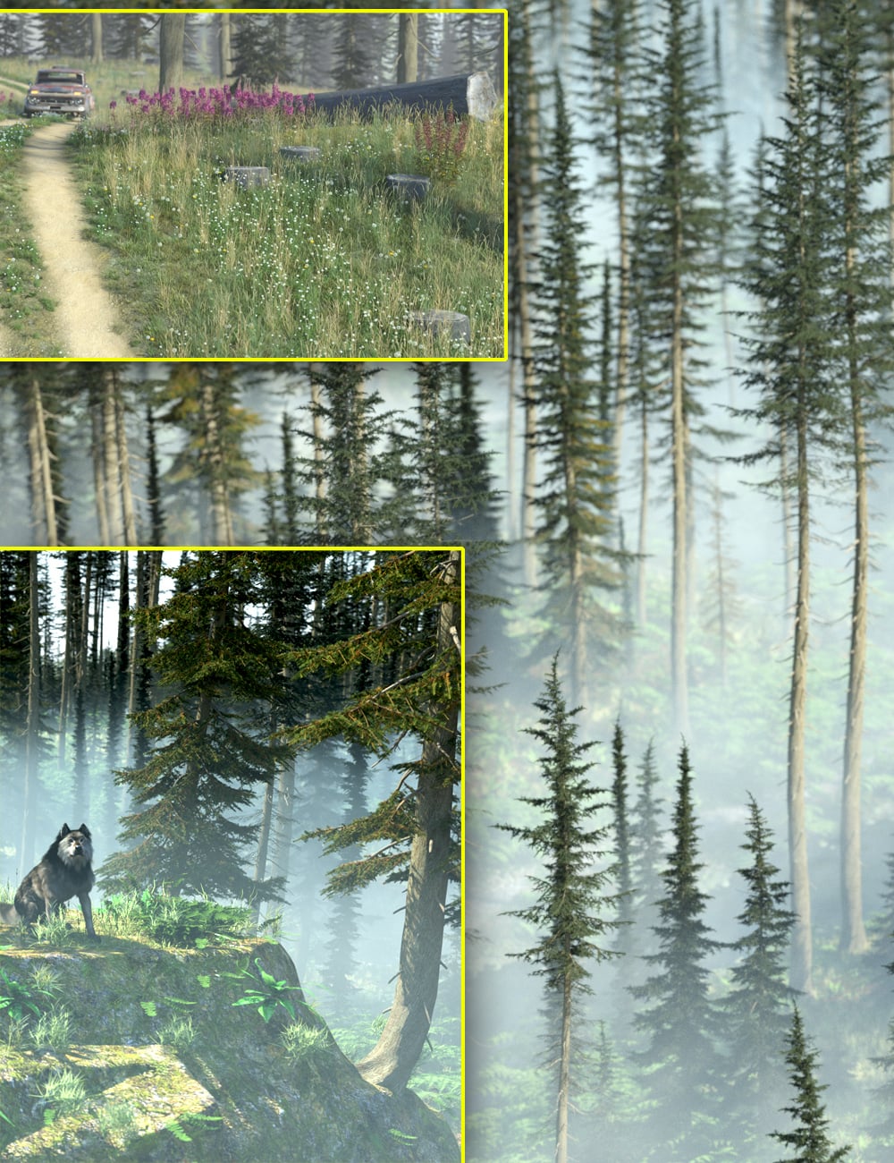 Pine Forests - Hemlock Grove Add On by: MartinJFrost, 3D Models by Daz 3D