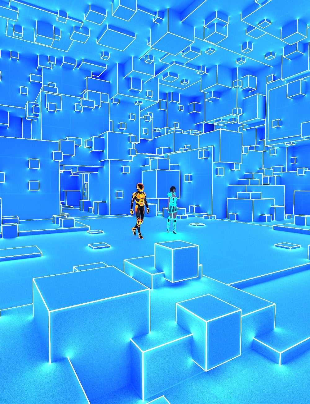 Cyberspace Blue Square Zone by: kerabera, 3D Models by Daz 3D