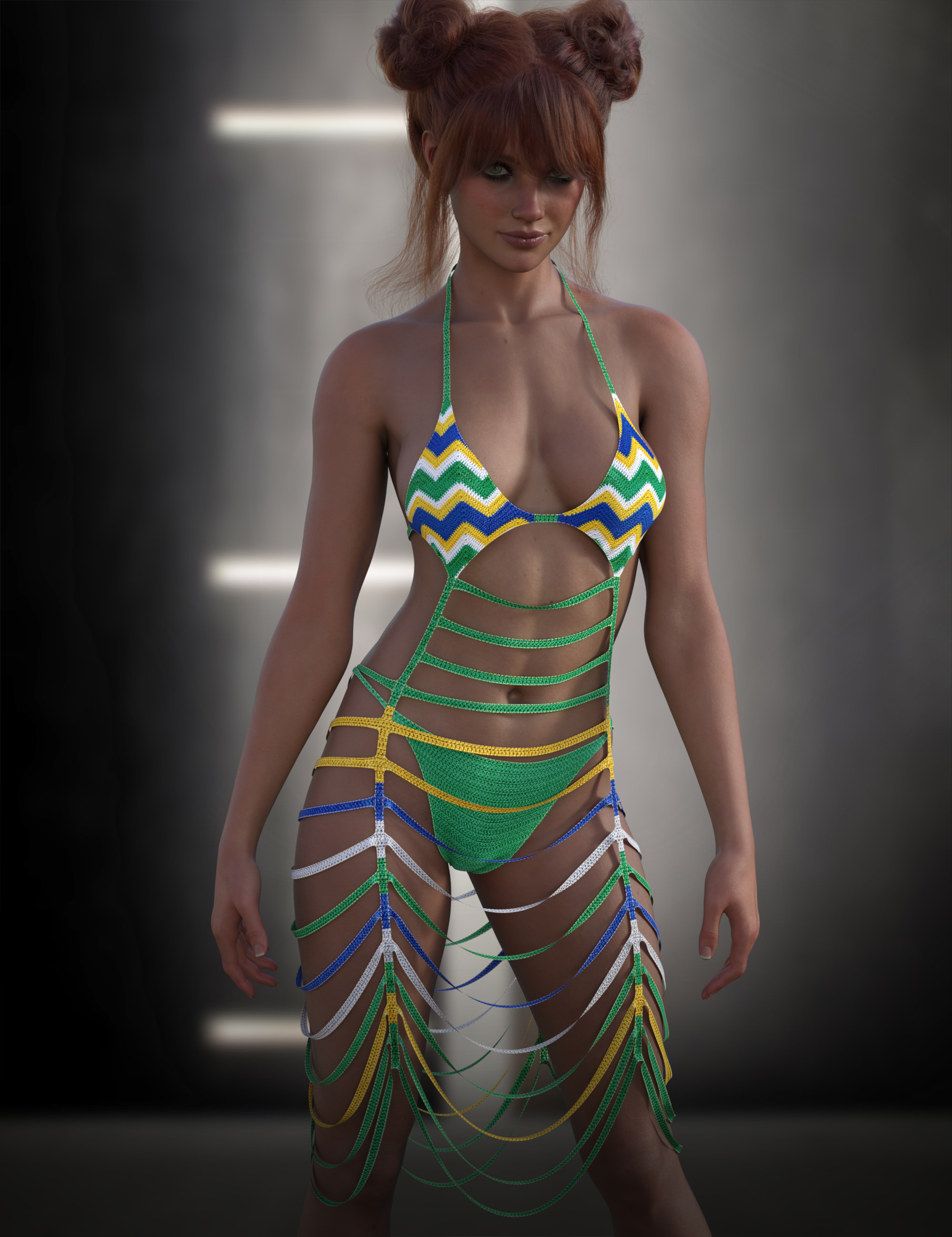 dForce Corda Swimsuit for Genesis 9 and 8 Female by: ~Wolfie~, 3D Models by Daz 3D