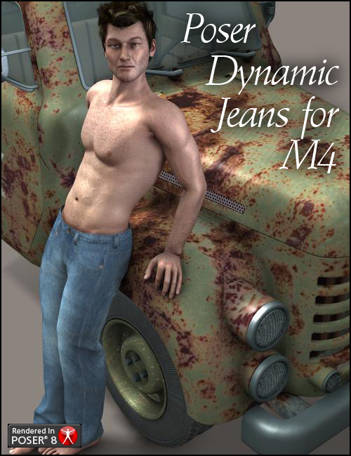 Poser Dynamic Jeans for M4 by: DraagonStormOptiTex, 3D Models by Daz 3D