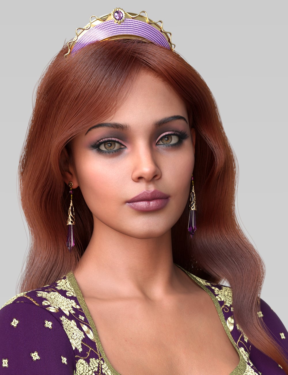 dForce Princess Hair and Tiara for Genesis 9 by: Virtual_World, 3D Models by Daz 3D