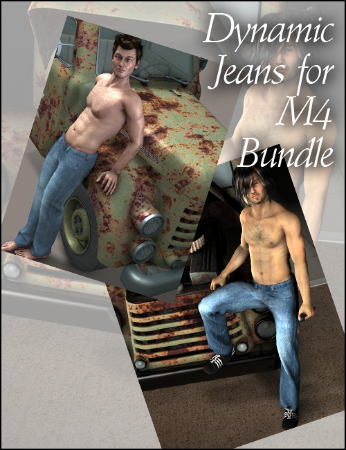 Dynamic Jeans for M4 Bundle by: DraagonStormOptiTex, 3D Models by Daz 3D