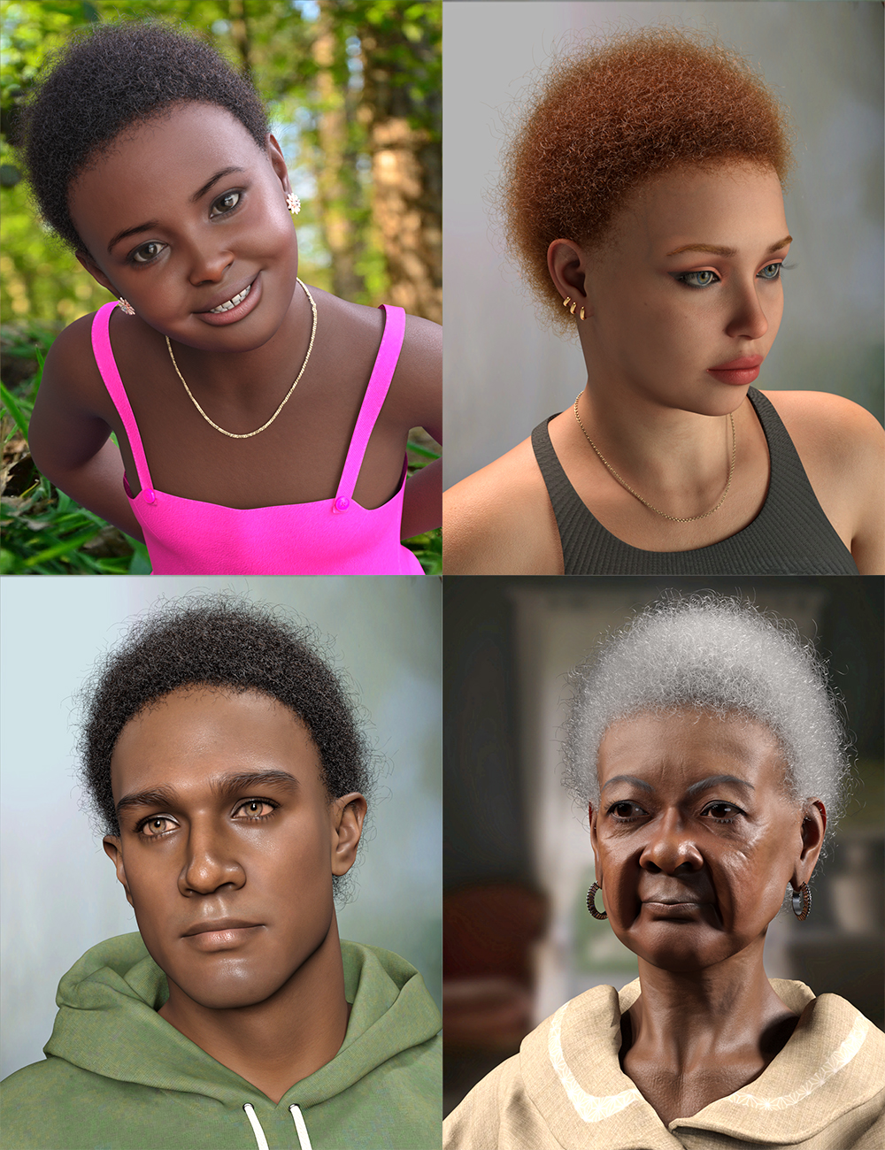 Short Frizzy Hair for Genesis 9 by: Virtual_World, 3D Models by Daz 3D
