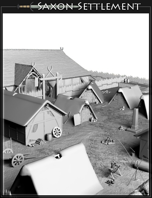 Saxon Settlement by Merlin by: Merlin Studios, 3D Models by Daz 3D