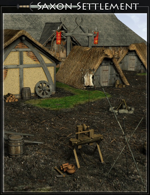 Saxon Settlement by Merlin by: Merlin Studios, 3D Models by Daz 3D