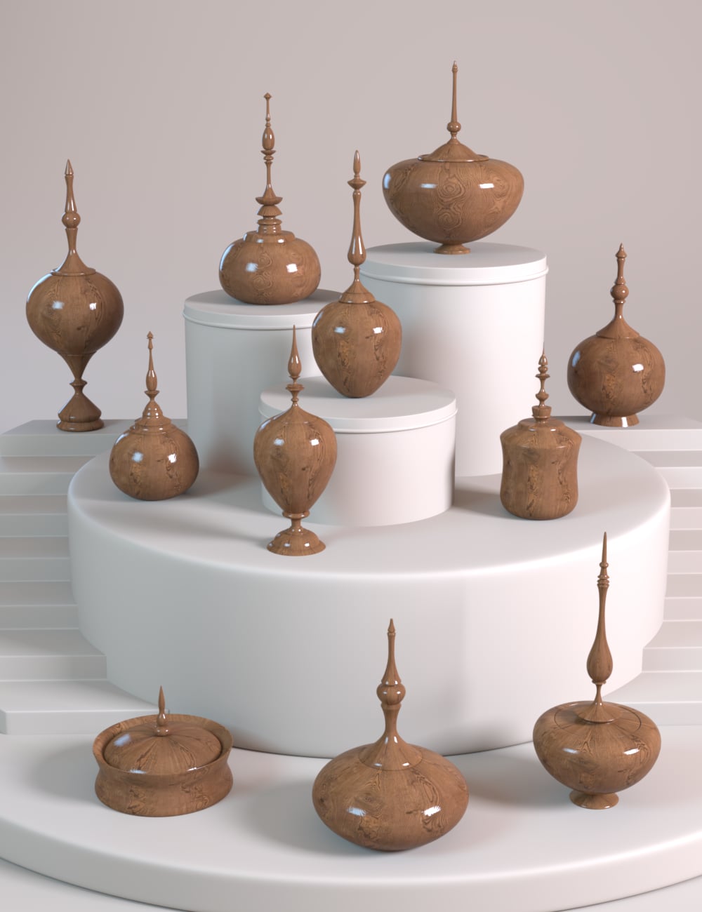 Wood Pots Vol 01 by: 3DStyle, 3D Models by Daz 3D