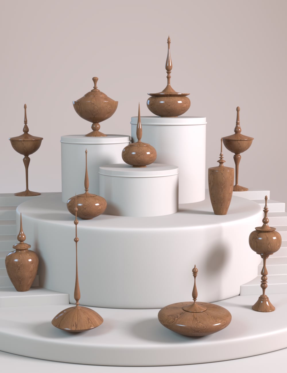 Wood Pots Vol 2 by: 3DStyle, 3D Models by Daz 3D