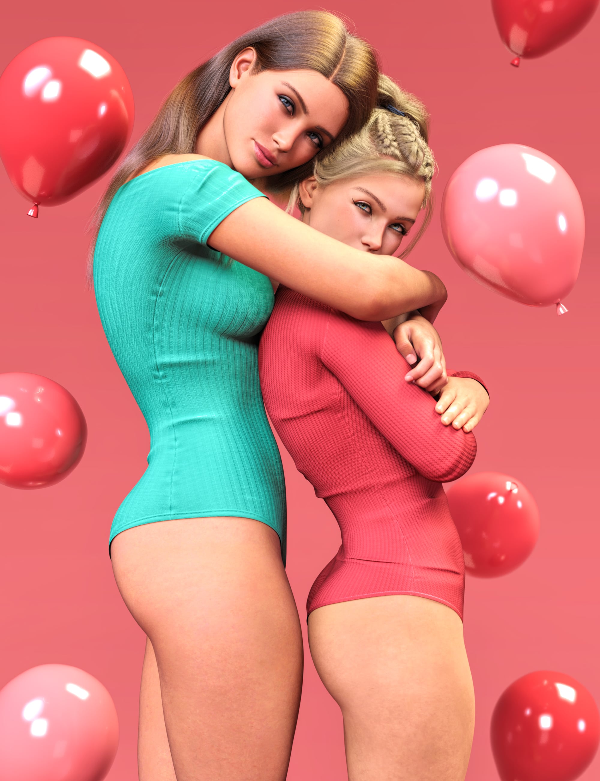 Z My Shorty Girlfriend Shape and Couple Poses for Genesis 9 and 8 Female by: Zeddicuss, 3D Models by Daz 3D