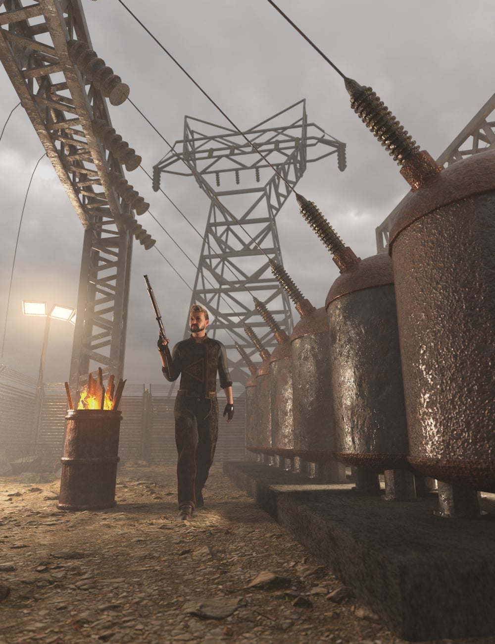 Post Apocalyptic Power Stations 1 by: Enterables, 3D Models by Daz 3D