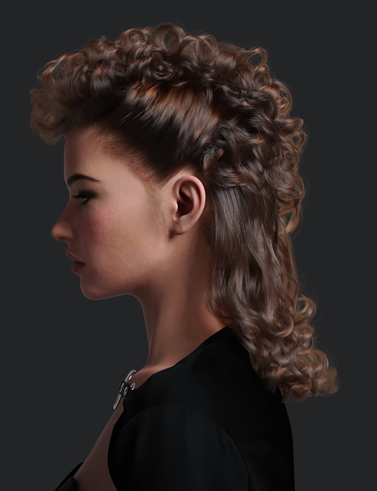 dForce Lorena Hair for Genesis 9 by: Toyen, 3D Models by Daz 3D