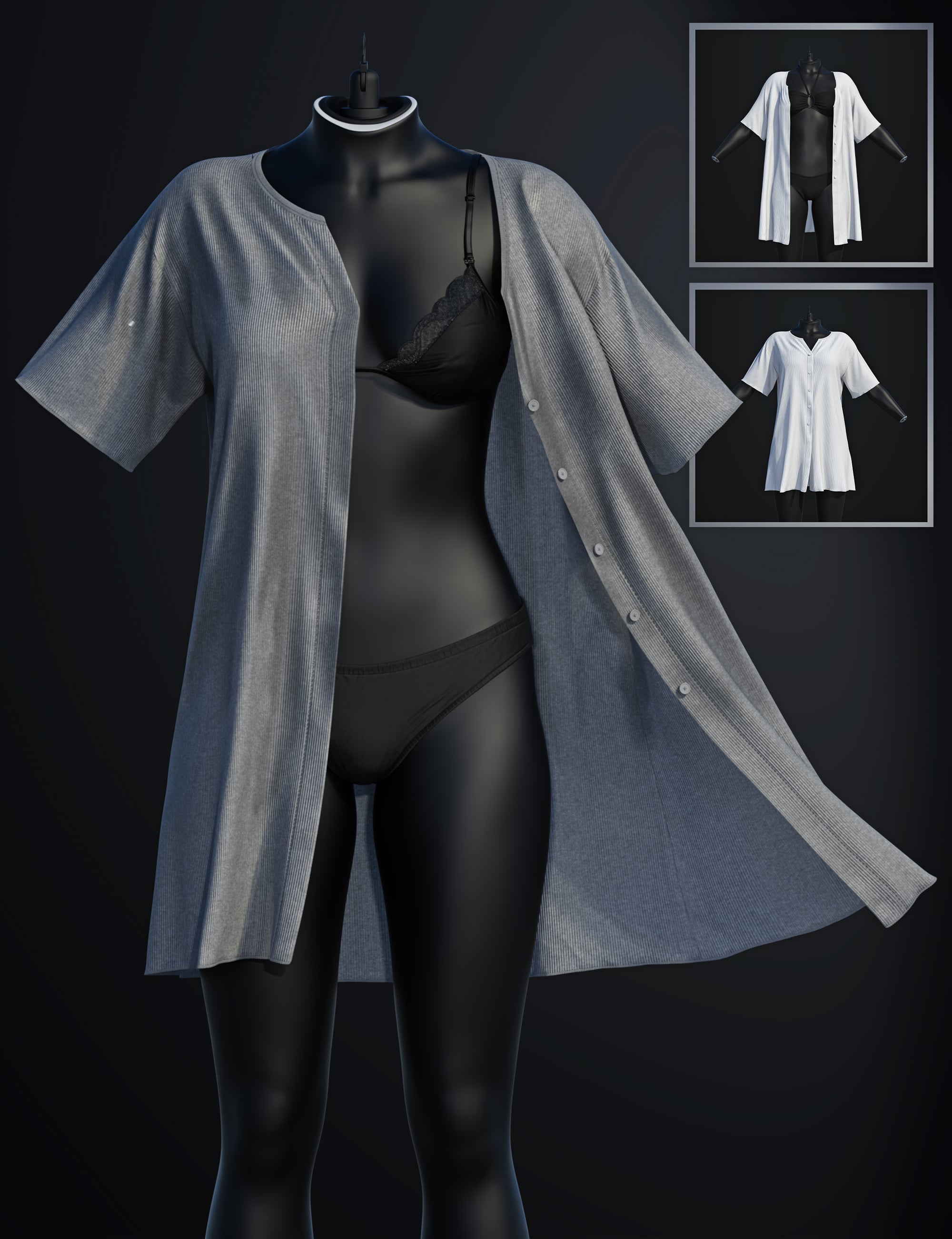 dForce SU Everyday Pajamas for Genesis 9 by: Sue Yee, 3D Models by Daz 3D