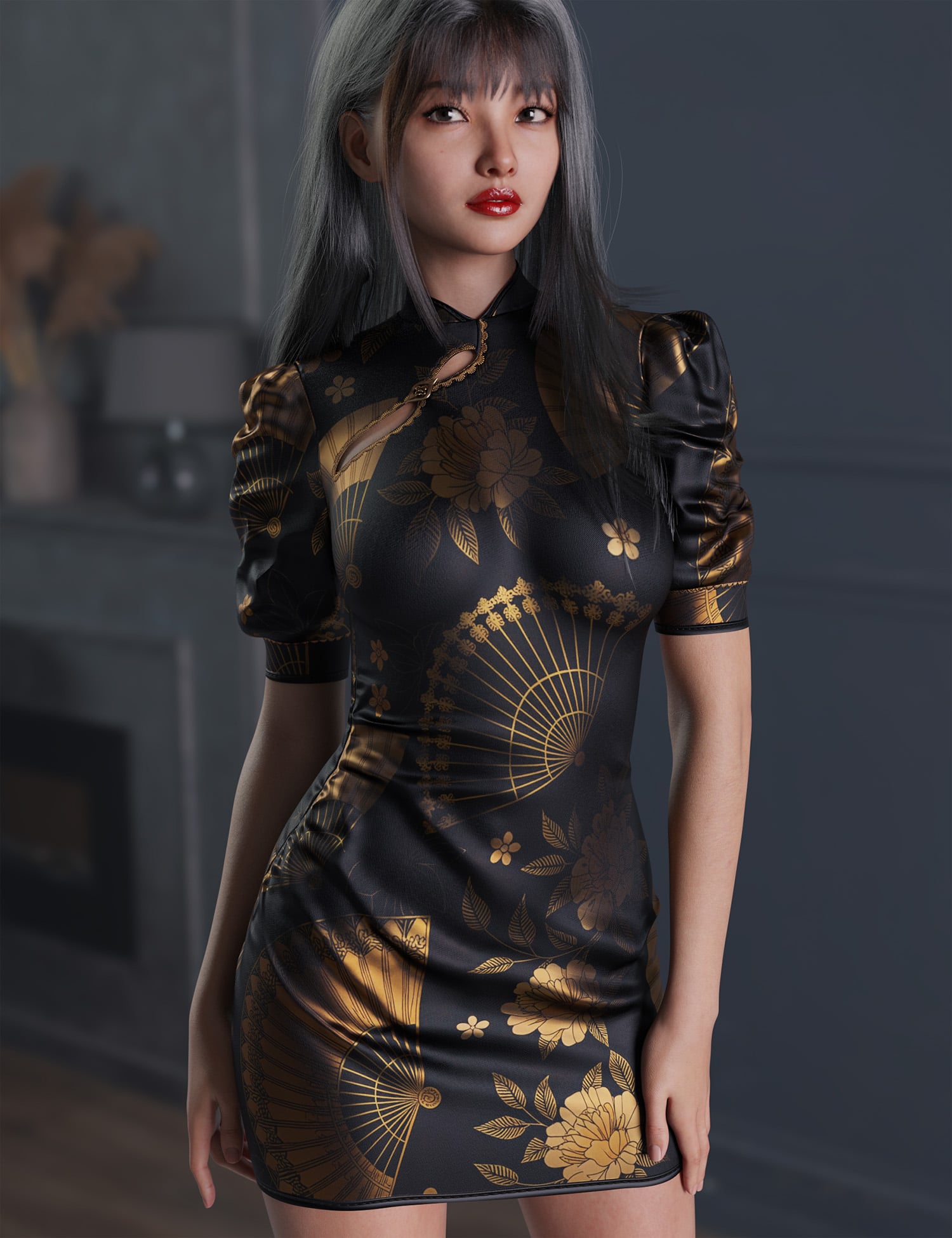 dForce Petal Glow Dress for Genesis 9 and 8, 8.1 Female by: Lilflame, 3D Models by Daz 3D