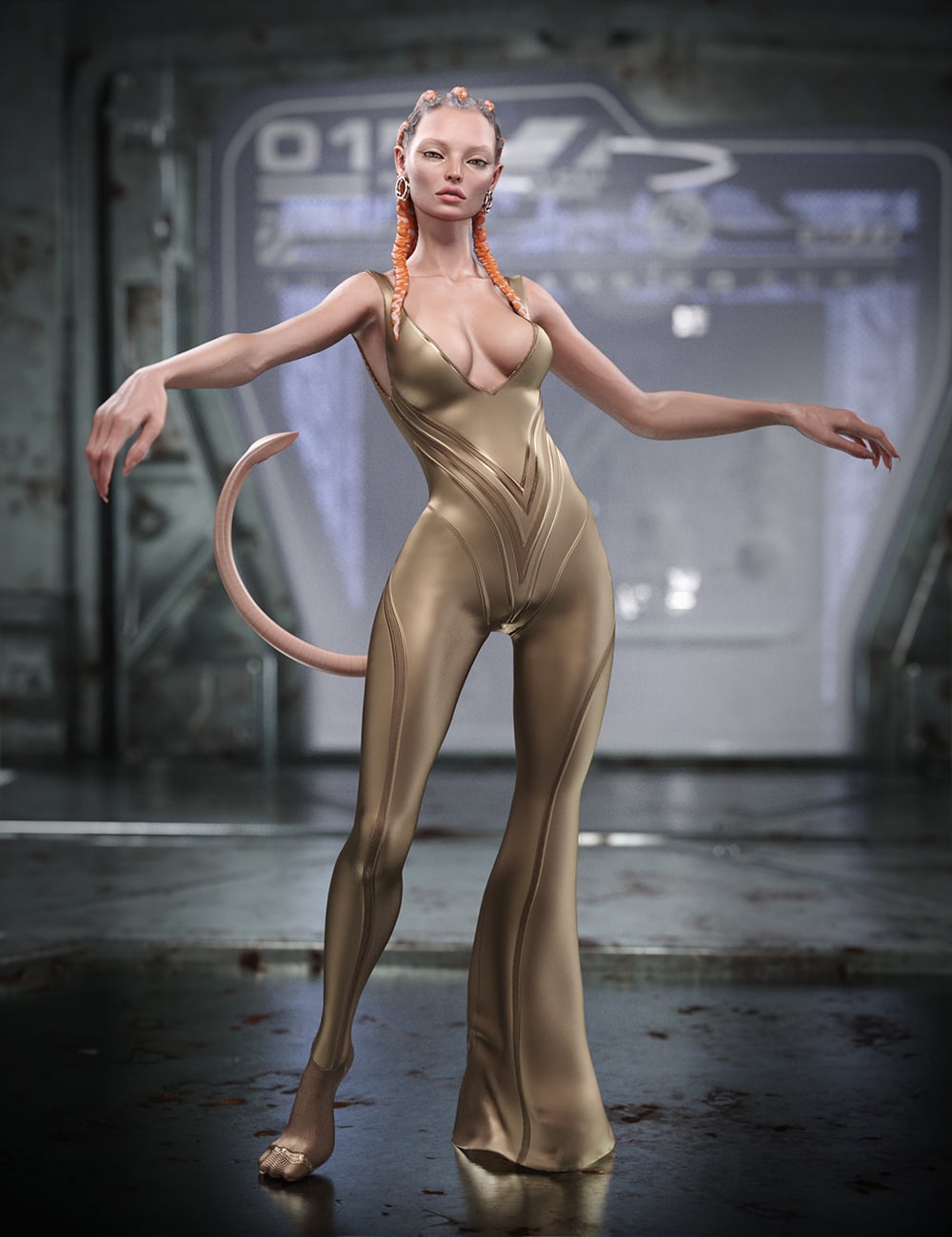 dForce Vi SPC Outfit for Genesis 9 by: Chrryt, 3D Models by Daz 3D