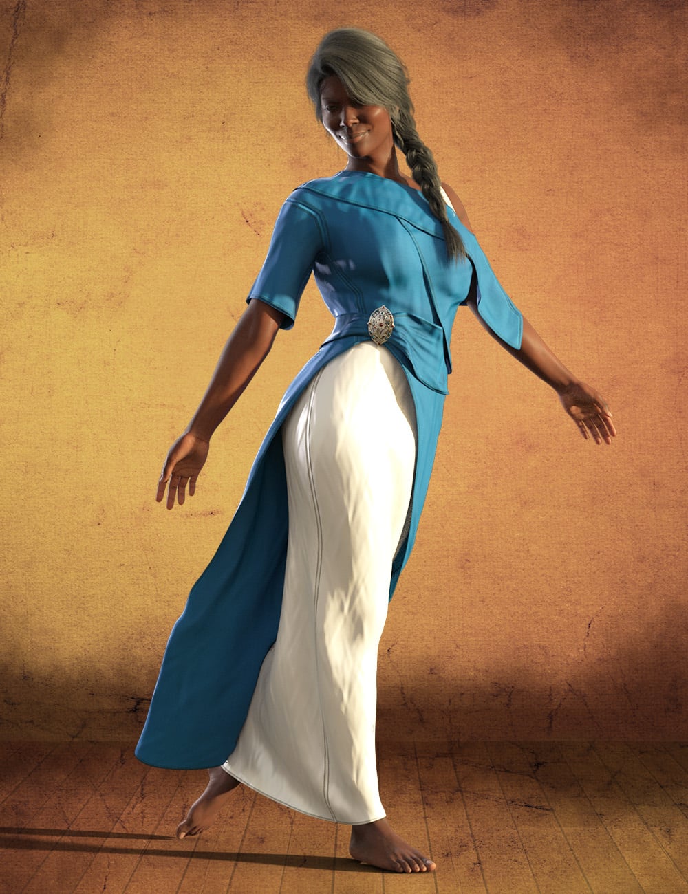 dForce African Evening Outfit for Genesis 9 by: Meshitup, 3D Models by Daz 3D