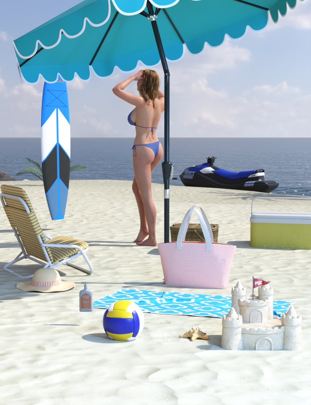 FG Summer at the Beach Props by: IronmanFugazi1968, 3D Models by Daz 3D