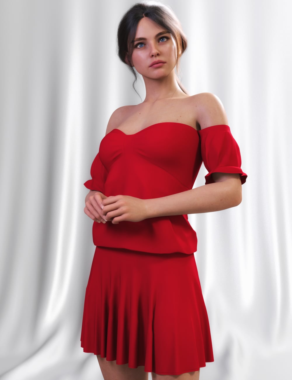 JMR dForce Maggie Dress for Genesis 9 and 8 Female by: JaMaRe, 3D Models by Daz 3D
