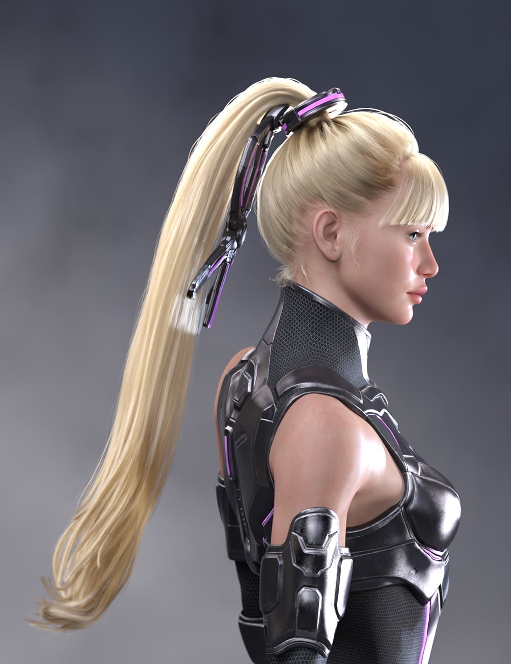 Princess Series Phantom Long Ponytail for Genesis 9 by: Princess_pa, 3D Models by Daz 3D