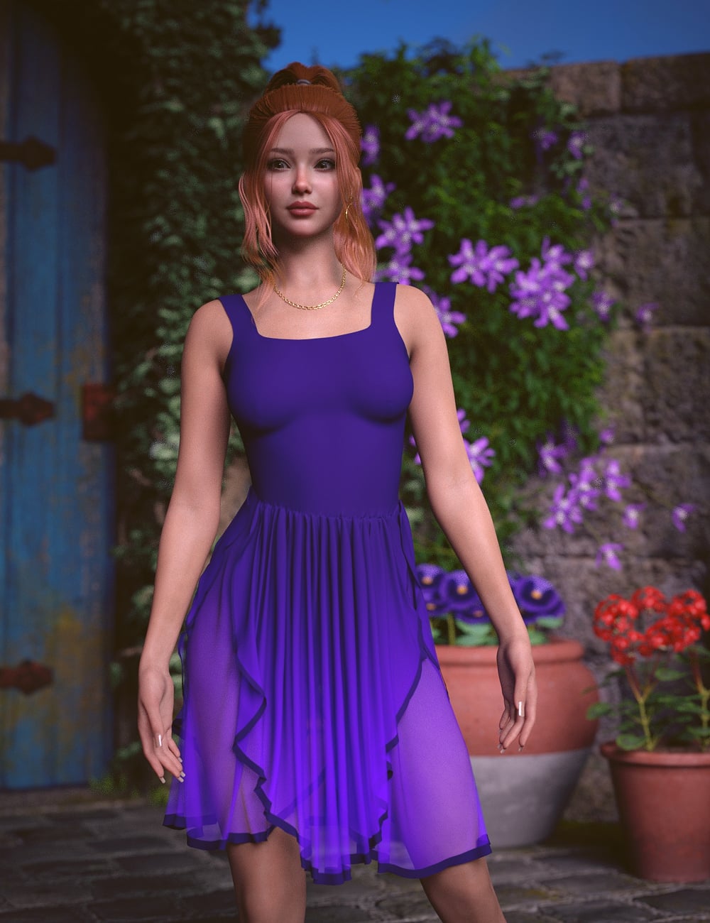 MbM dForce Intrigue Dress for Genesis 9 by: Heatherlly, 3D Models by Daz 3D