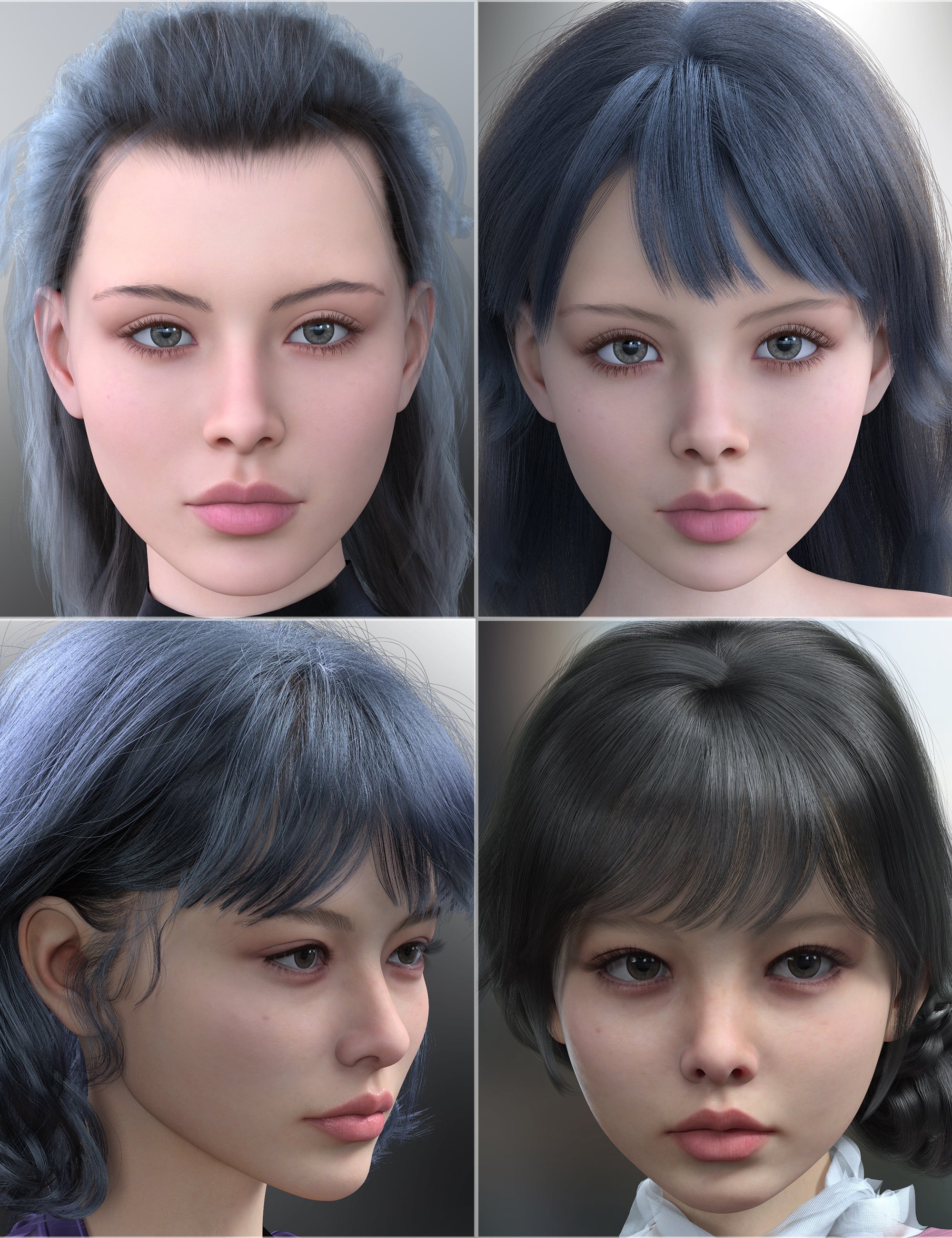 Vo Corv and Young, and Vo Kes and Young HD for Genesis 9 Character Bundle by: VOOTW, 3D Models by Daz 3D