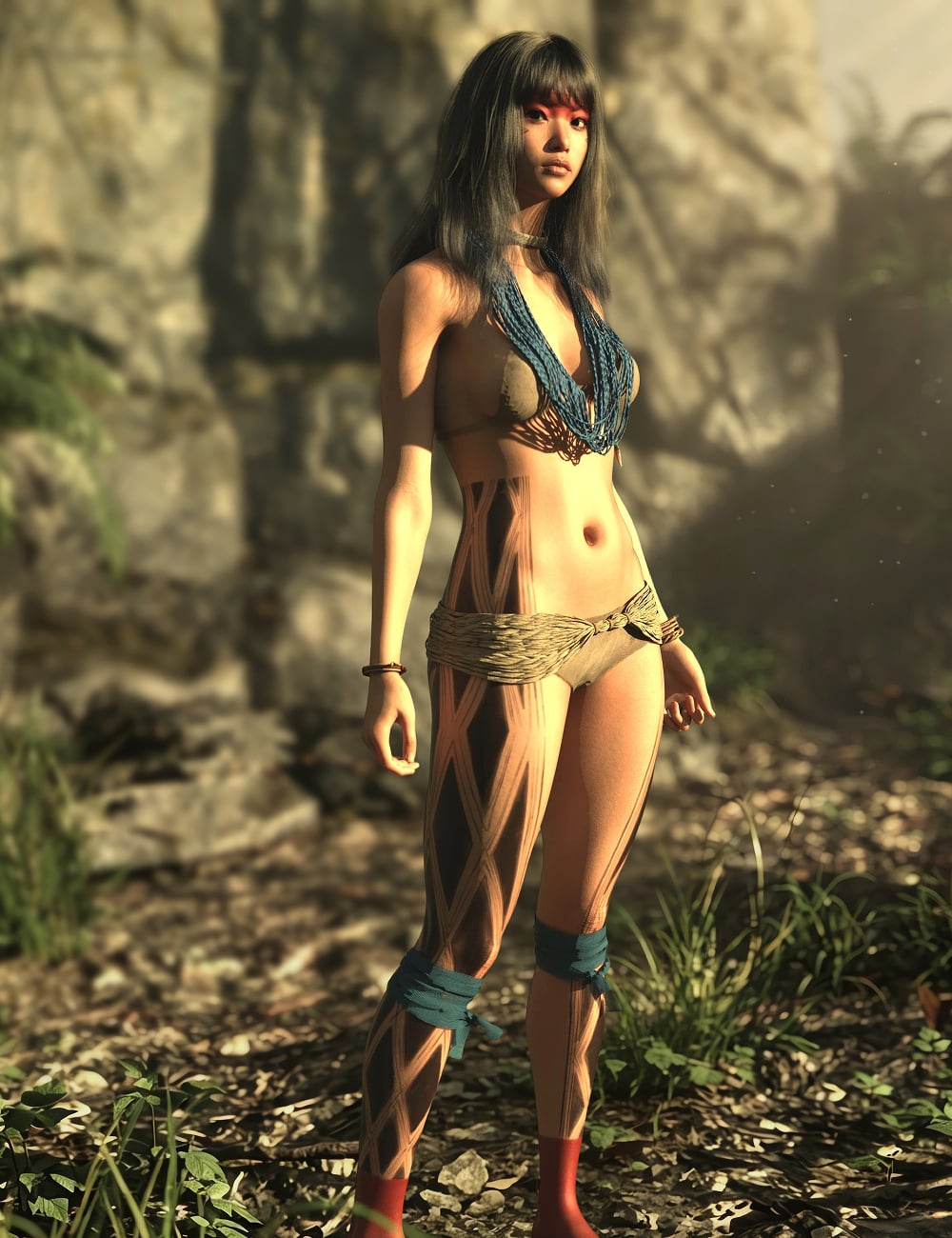 Lala Primal Root Outfit for Genesis 9 by: Lala-Rabbit, 3D Models by Daz 3D