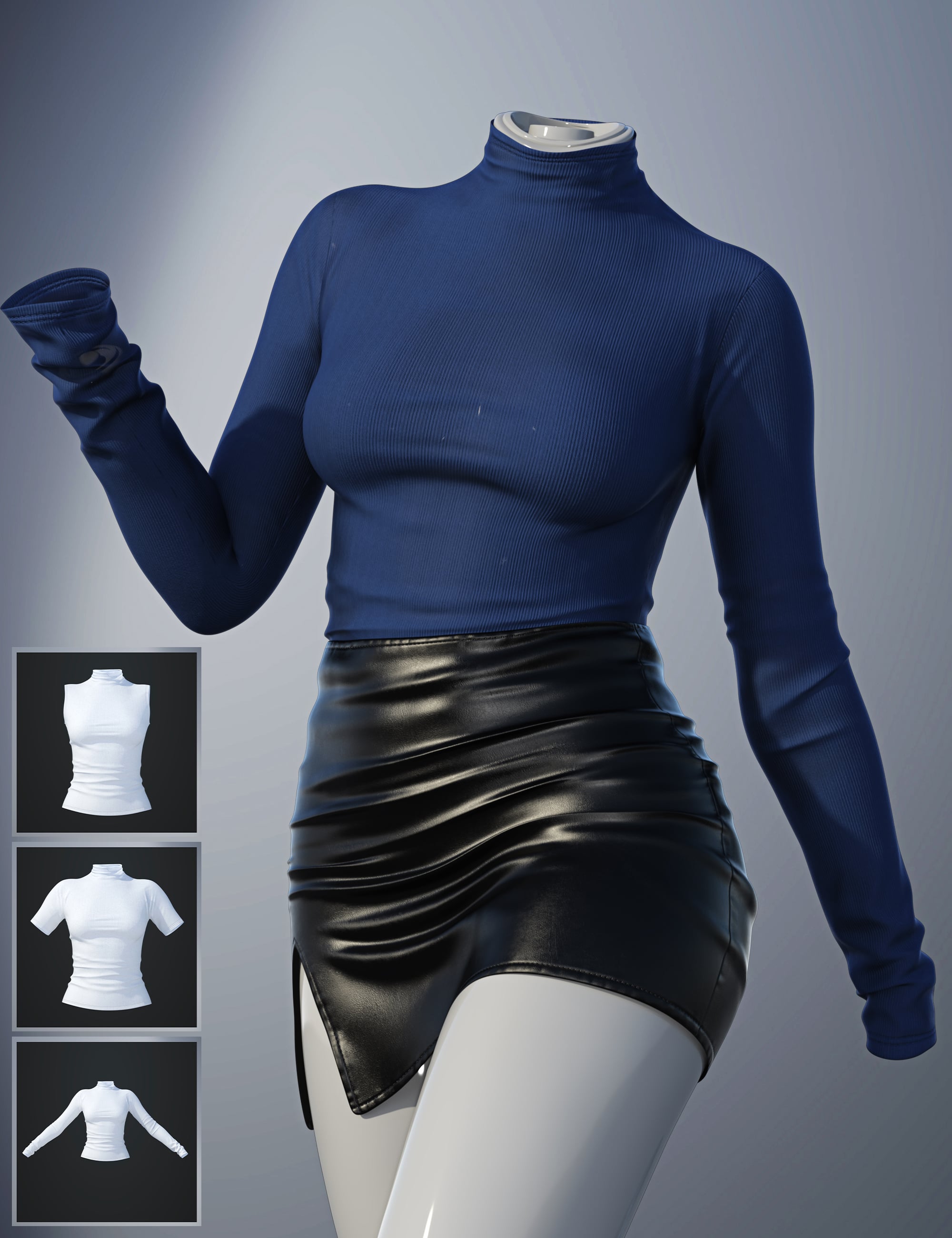 dForce SU Sexy Office Lady Suit for Genesis 9 by: Sue Yee, 3D Models by Daz 3D