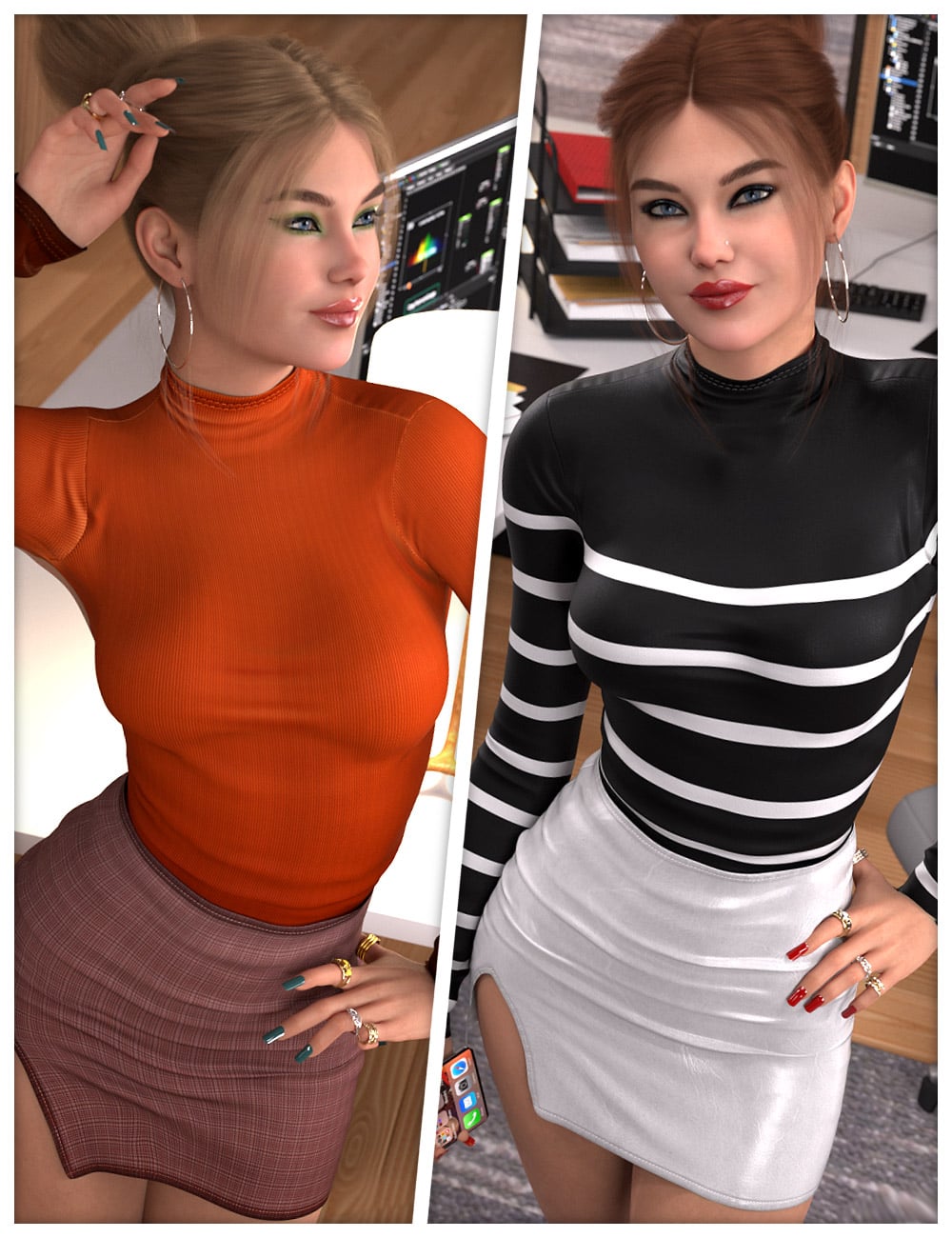 Business Textures for dForce SU Sexy Office Lady Suit by: ShanasSoulmate, 3D Models by Daz 3D