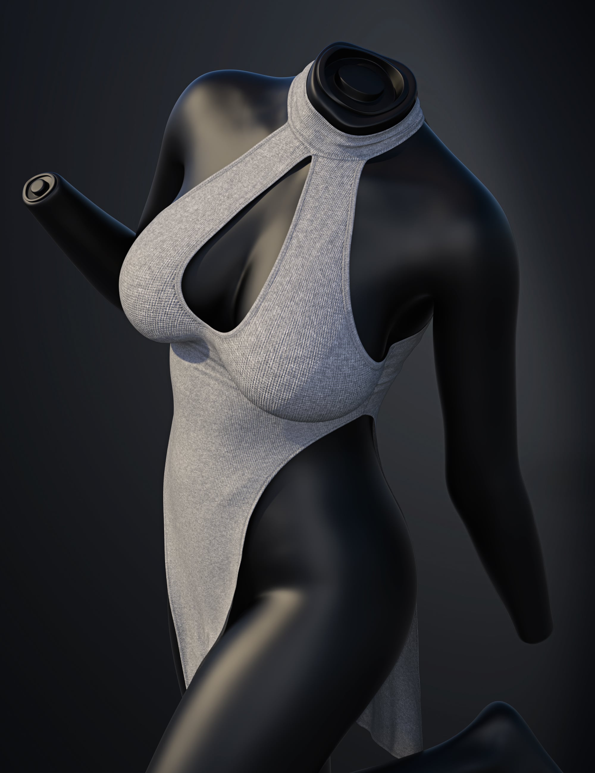 dForce SU High Slit Dress for Genesis 9 by: Sue Yee, 3D Models by Daz 3D