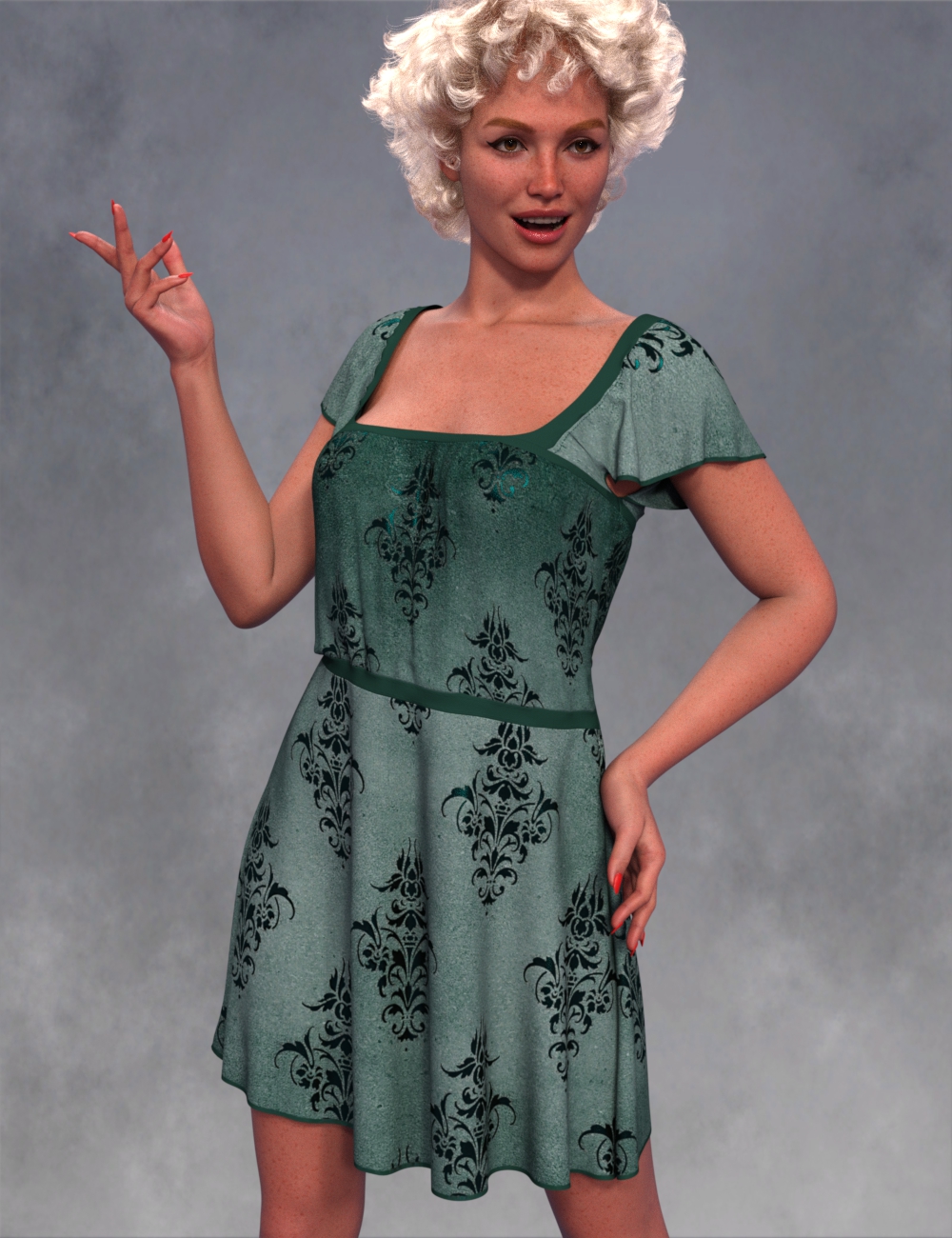 DNA Eloise dForce Sundress for Genesis 9 by: Donnena, 3D Models by Daz 3D