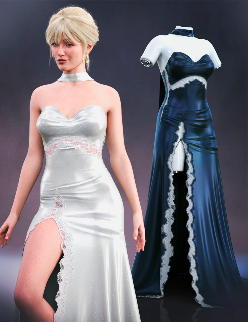 dForce LA Ball Outfit for Genesis 9 and 8 Female by: Laia, 3D Models by Daz 3D