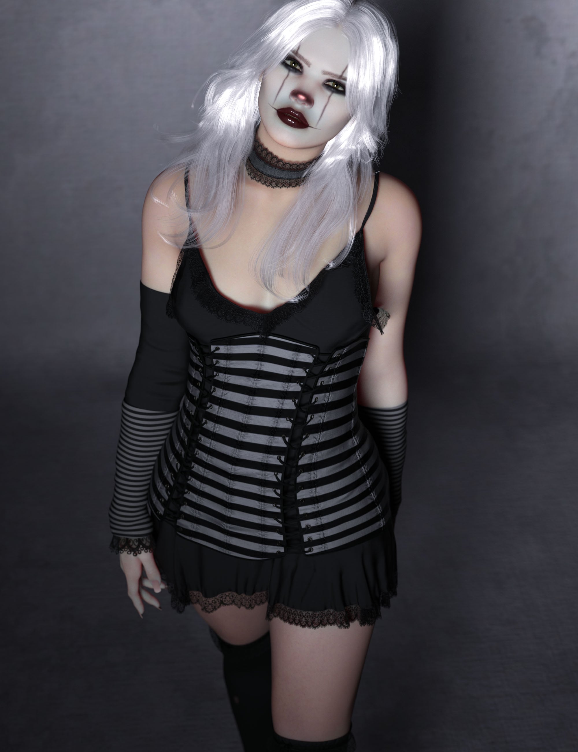 dForce CB Koko Clothing Set for Genesis 9 by: CynderBlue, 3D Models by Daz 3D