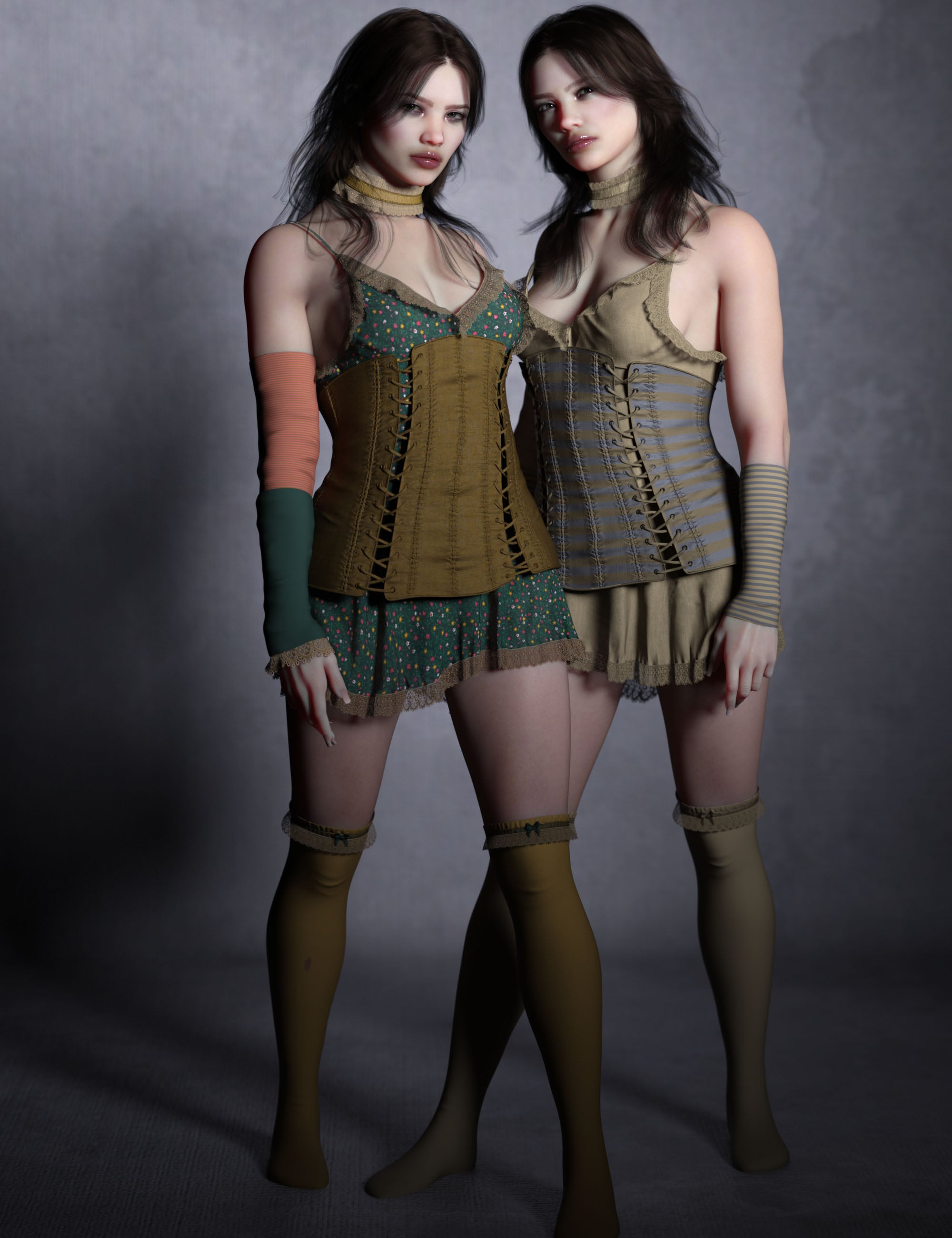 dForce CB Koko Clothing Set and Texture Expansion Bundle by: CynderBlue, 3D Models by Daz 3D